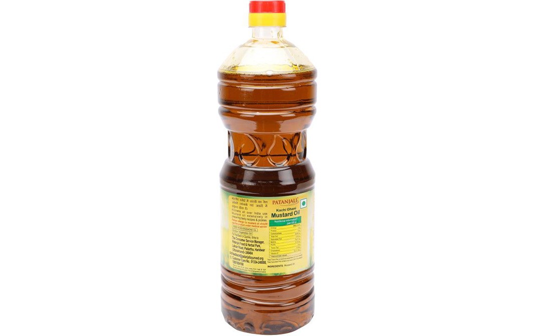 Patanjali Kachi Ghani Mustard Oil    Plastic Bottle  1 litre